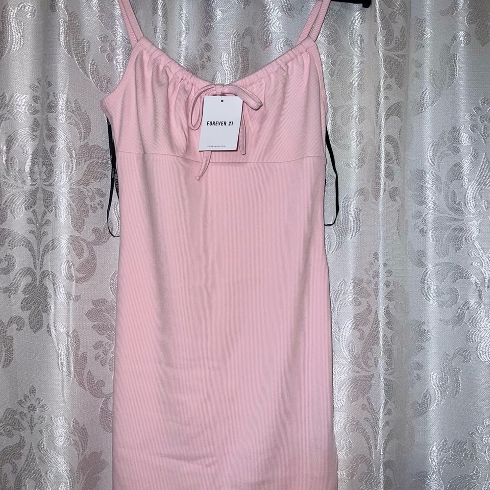 Forever 21 Light Pink Ribbed Slip Dress with Adjustable Straps